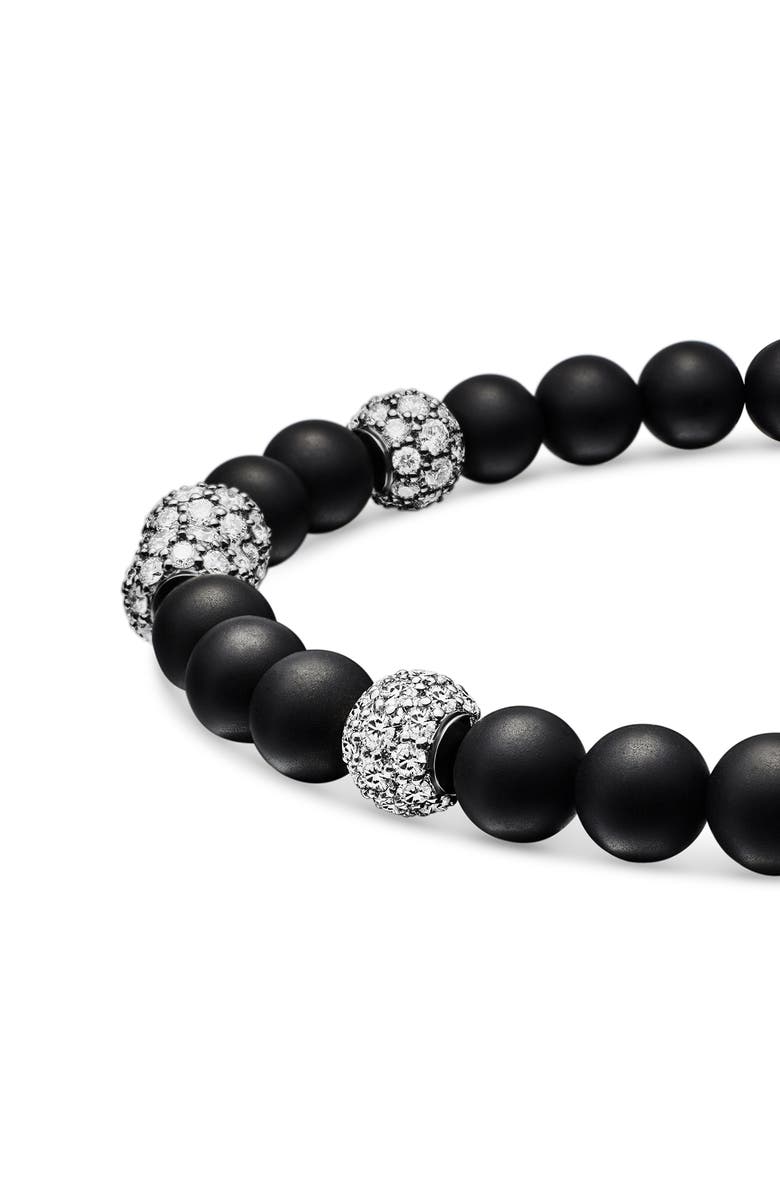 David Yurman Spiritual Beads Bracelet in Sterling Silver with Black Onyx & Pavé Diamonds, Alternate, color, Sterling Silver
