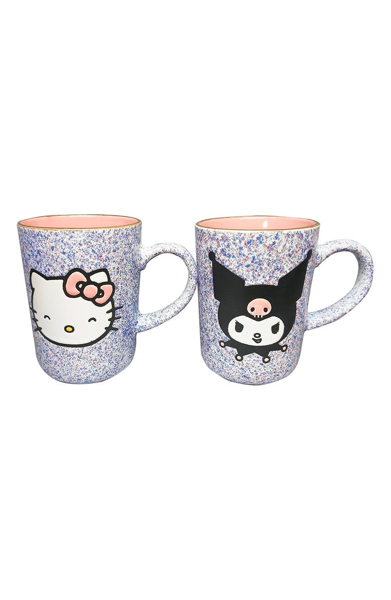 SPECTRUM x Hello Kitty Kuromi Speck Set of 2 Ceramic Mugs, Main, color, Multi