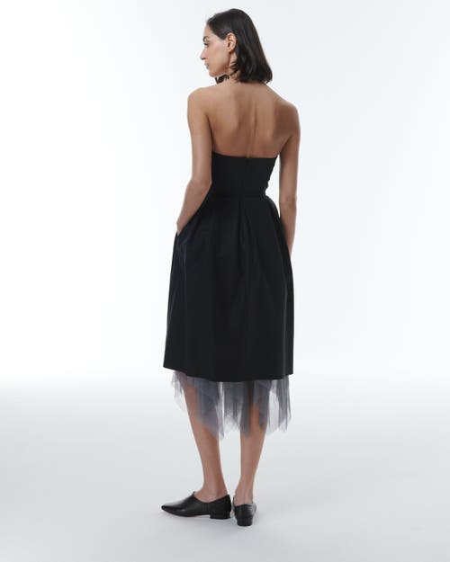 Theo The Label Aphrodite Dress With Tulle Hem In Black