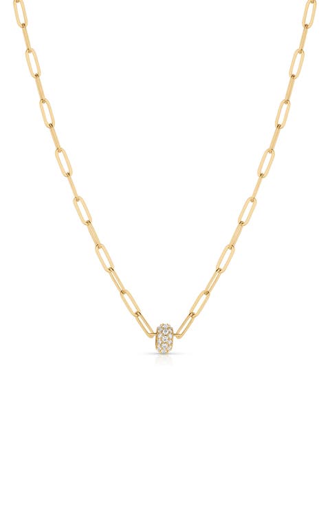 Astra Pave Paperclip Necklace