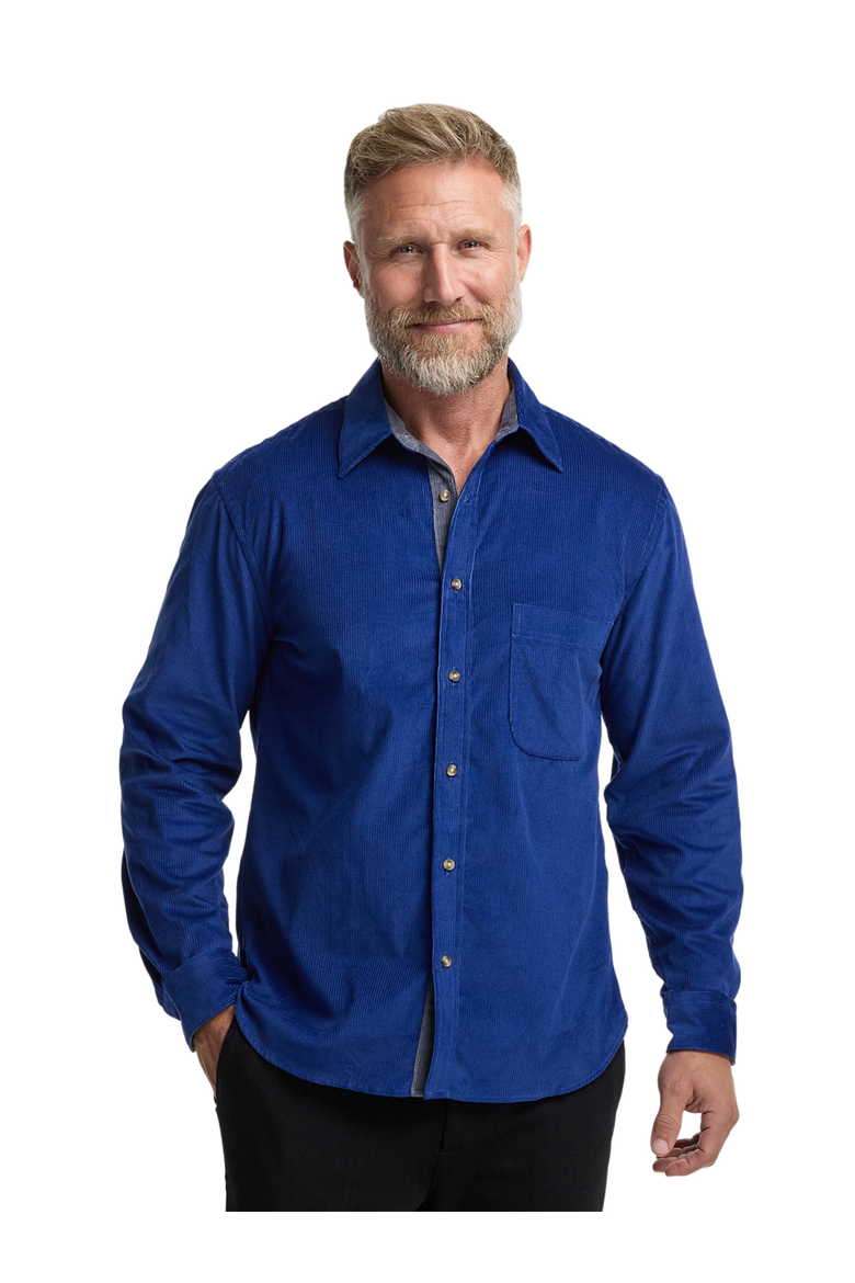 Slim Fit Cotton Corduroy Casual Shirt, Alternate, color, Blue