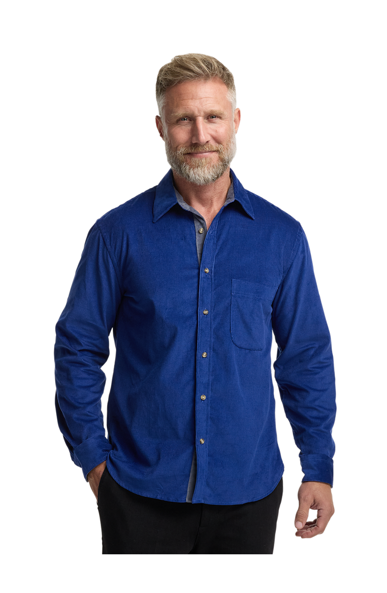 Paul Fredrick Slim Fit Cotton Corduroy Casual Shirt, Alternate, color, Blue