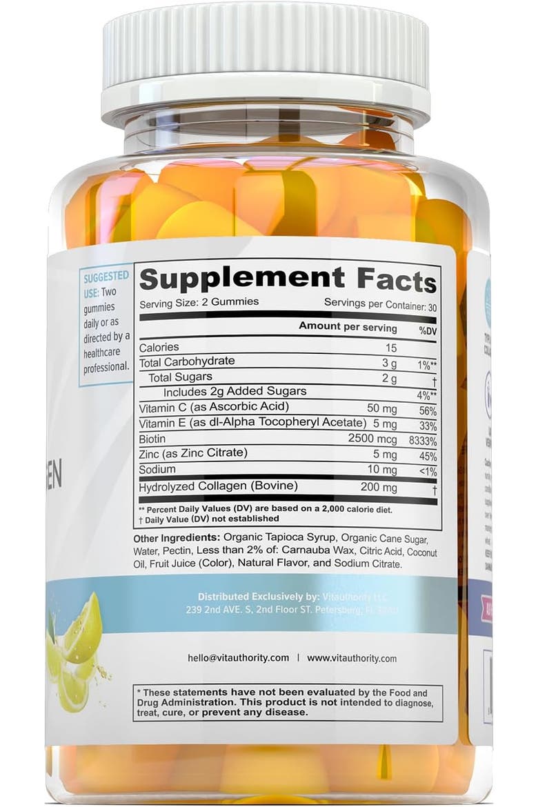 Super Collagen Gummies, Lemon, 60ct, Alternate, color, No Color