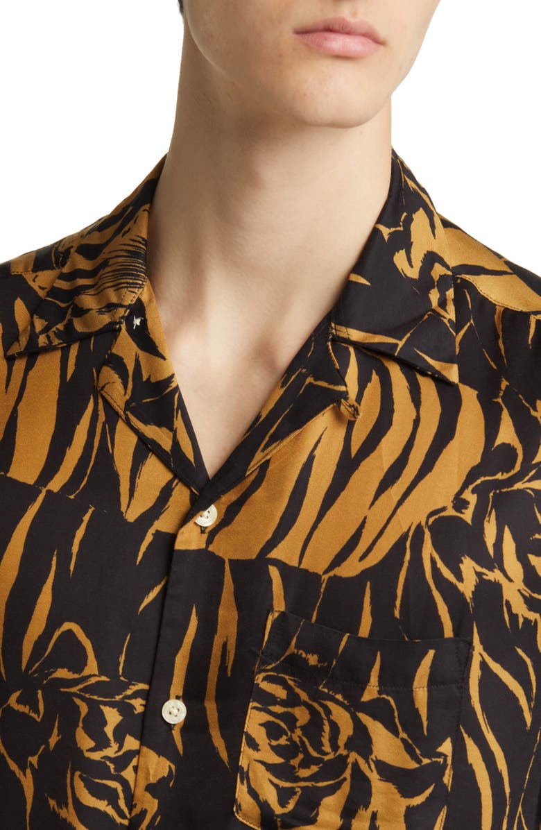 AllSaints Wildcat Short Sleeve Button-Up Camp Shirt, Alternate, color,
