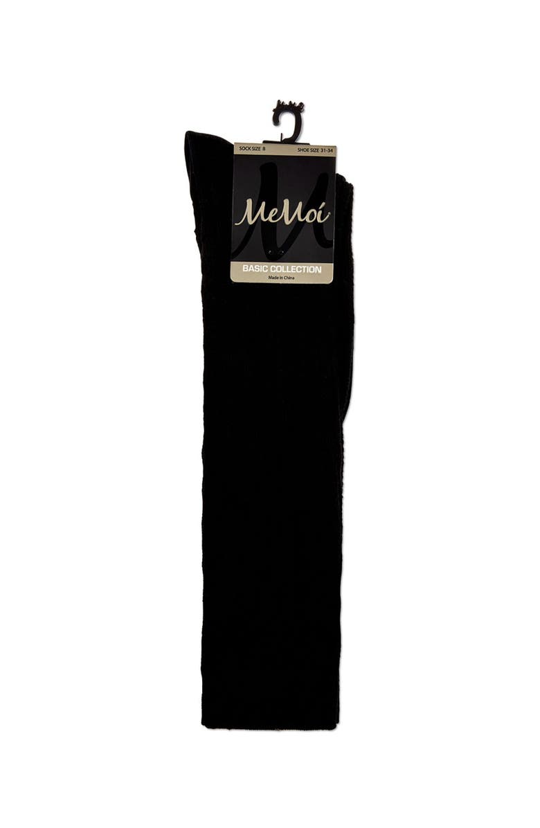 MeMoi Cable Knit Knee High Socks, Alternate, color, Black