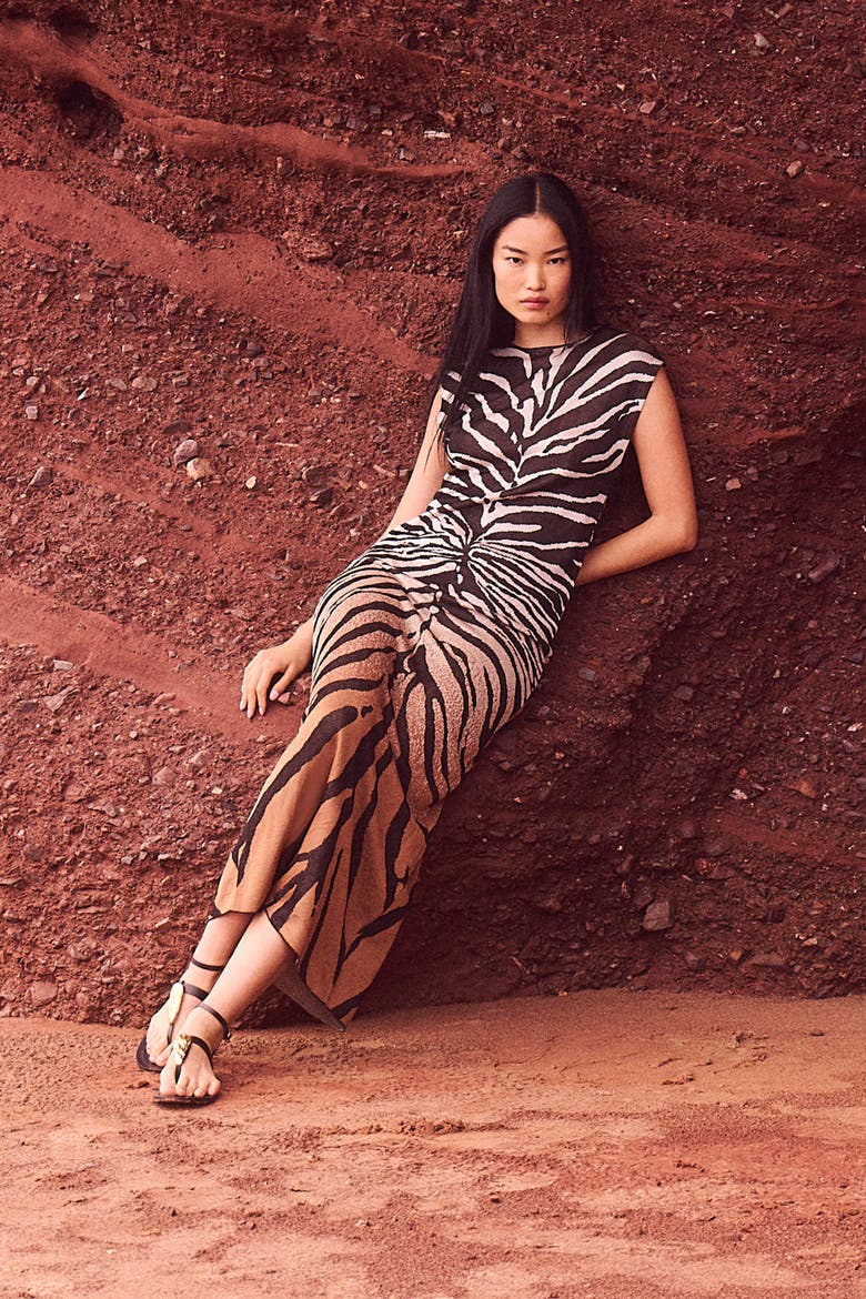 Slinky Maxi Dress, Alternate, color, Brown