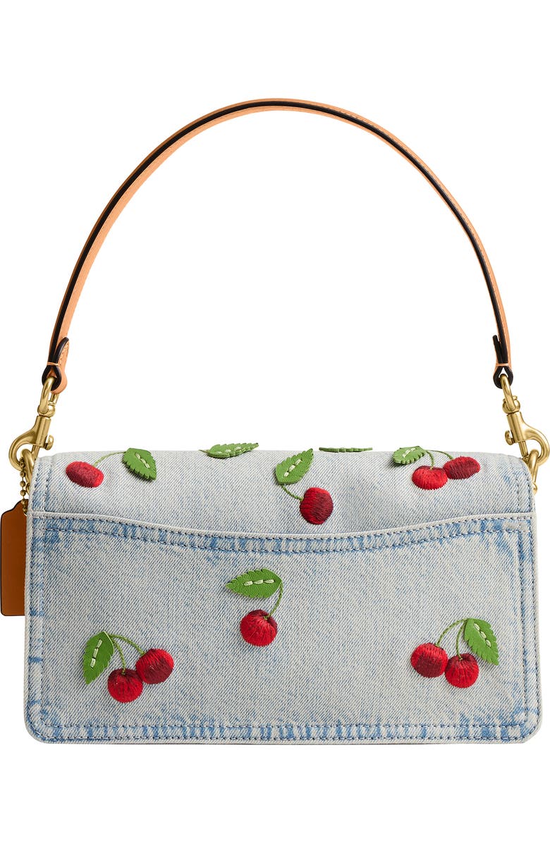 COACH Tabby 26 Cherry Embroidered Denim Shoulder Bag, Alternate, color, Denim Multi