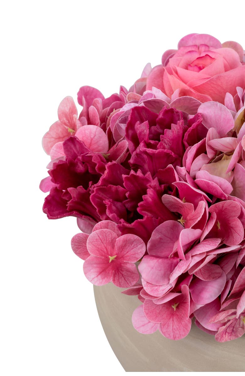CocoBella Lyra RealTouch Snowball Hydrangea Arrangement, Alternate, color, Blush