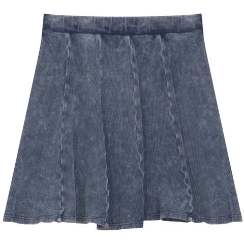 Distressed Elastic Waist Panel Mini Skirt (Toddler, Little Kid & Big Kid)