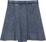 So What Distressed Elastic Waist Panel Mini Skirt
