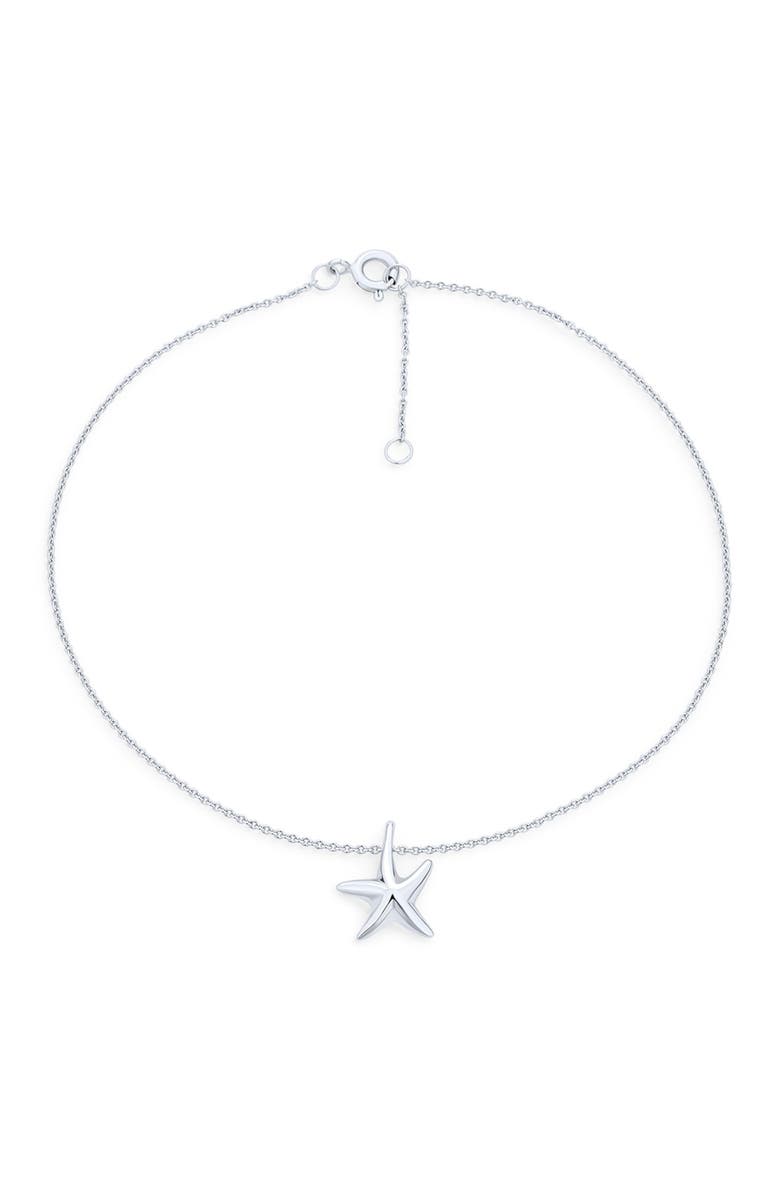 BLING JEWELRY Nautical Starfish Beach Charm Anklet, Main, color, 