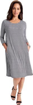 Jessica London Stretch Knit Three Quarter Sleeve T Shirt Dress