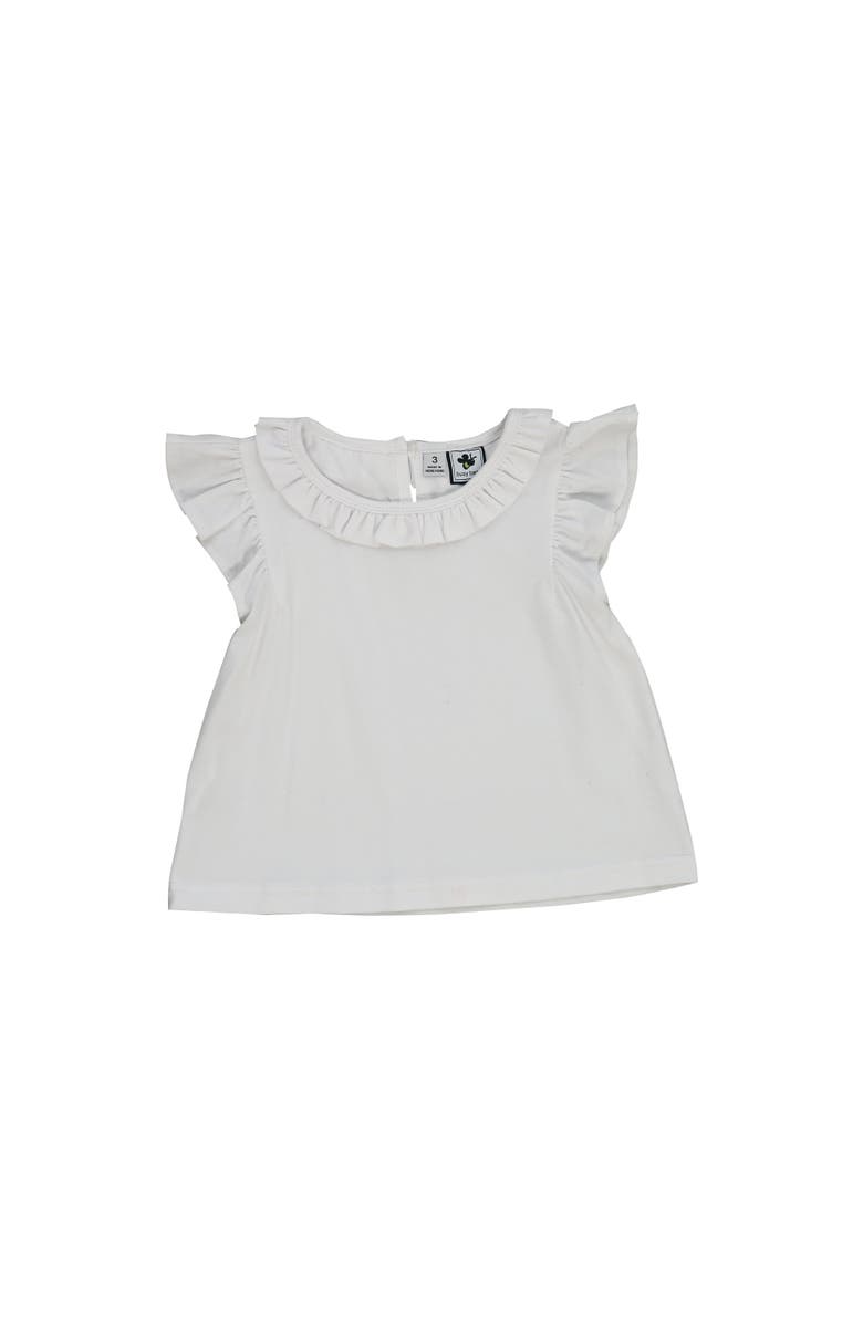 Busy Bees Colette Ruffle Top, Main, color, White Knit
