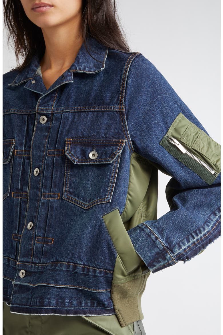 Denim & Nylon Twill Jacket (Women) | Nordstrom