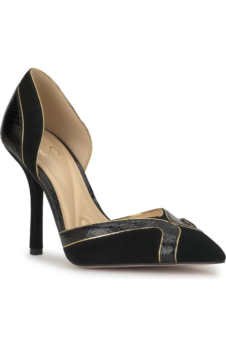 Jessica Simpson Vuley d'Orsay Pump, Main, color, Black/ Gold
