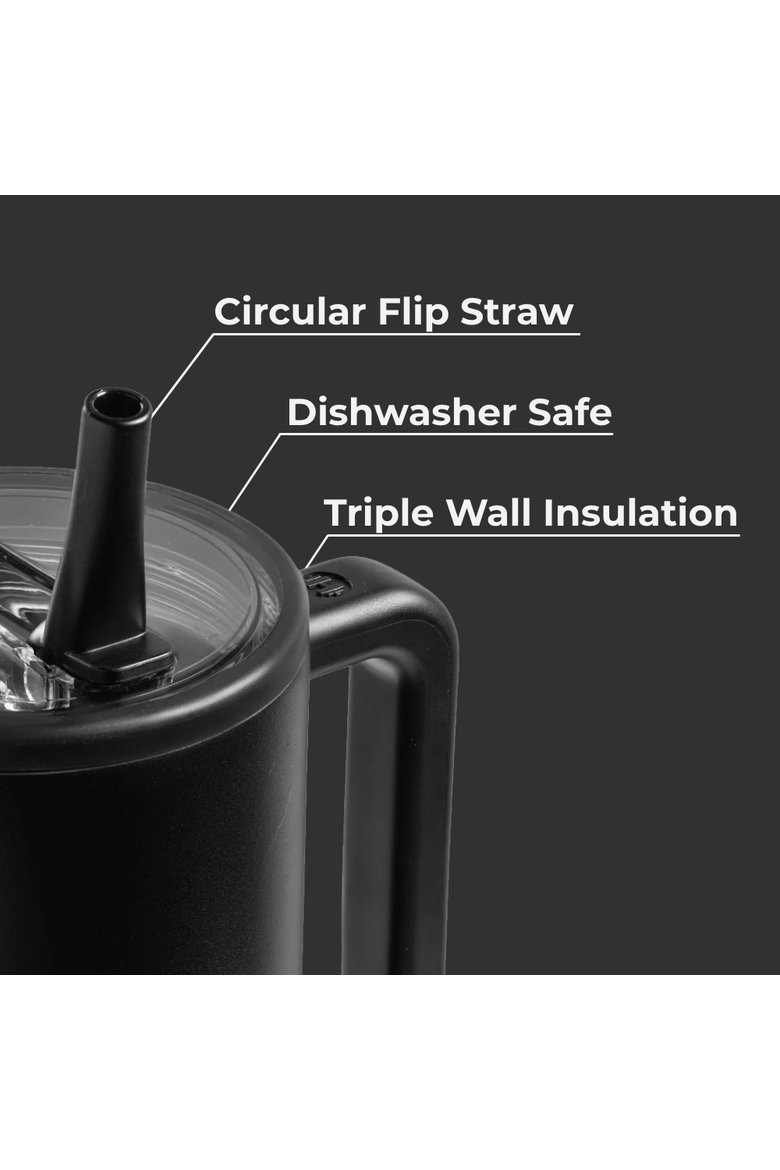 Traveler - Leakproof Insulated 40oz Water Bottle with Handle & Flip Straw, Alternate, color, Black