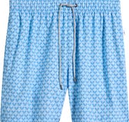 Vintage Summer Print Stretch Volley Swim Trunks