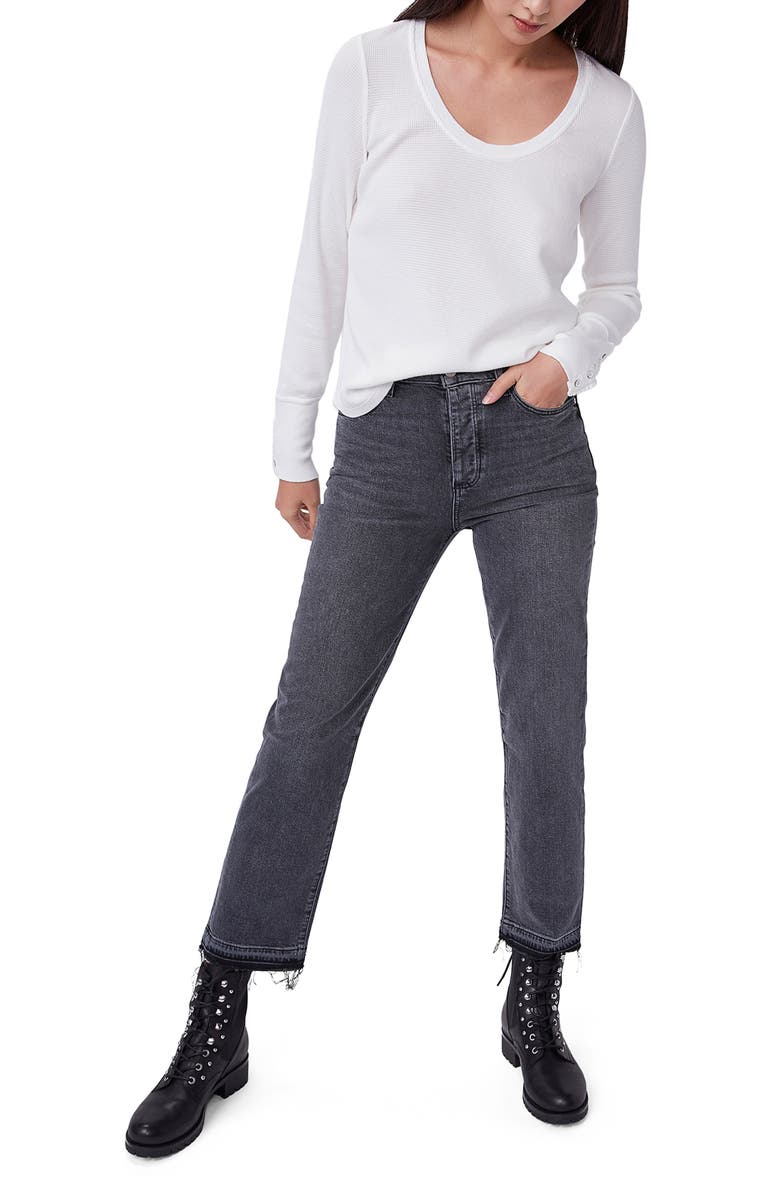PAIGE Sarah Release Bitten Hem Ankle Straight Leg Jeans, Alternate, color, 