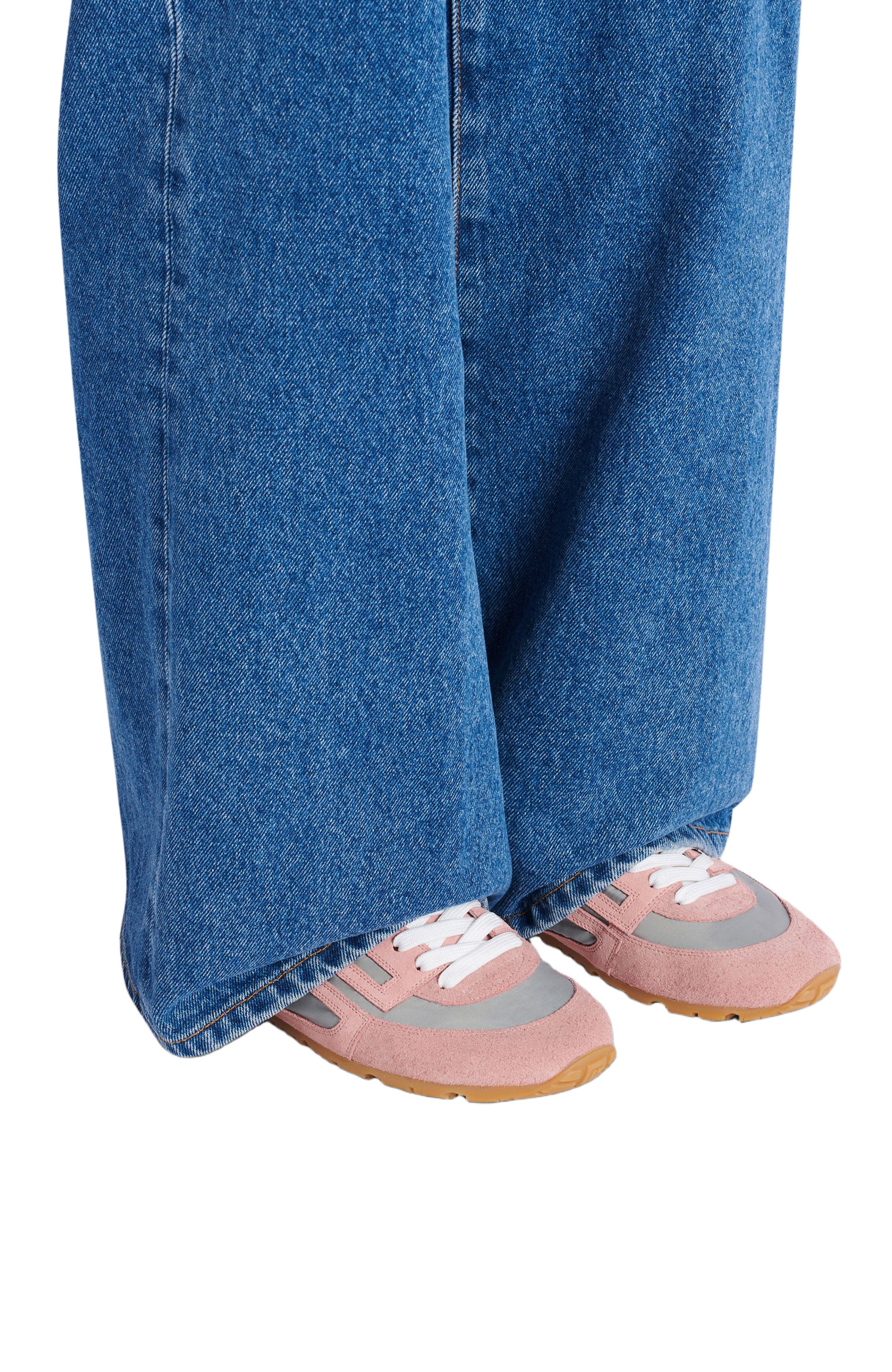 Balmain Racer 45 trainers in suede and nylon, Alternate, color, Pink