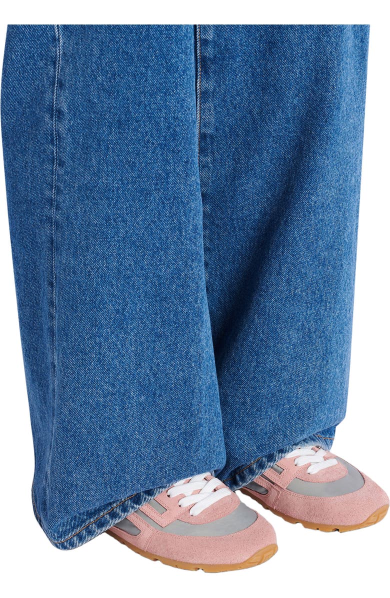 Balmain Racer 45 trainers in suede and nylon, Alternate, color, Pink