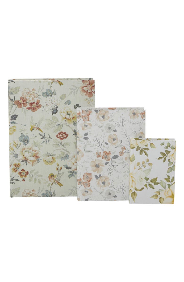 SONOMA SAGE HOME Set of 3 Faux Book Boxes, Main, color, White