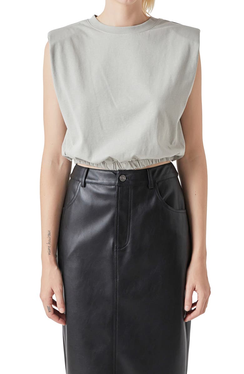 Grey Lab Open Back Crop T-Shirt, Alternate, color, Grey