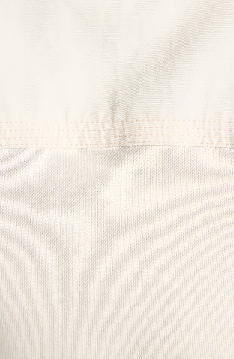 Moncler Hybrid Knit & Woven Drawstring Minidress, Alternate, color, Neutral