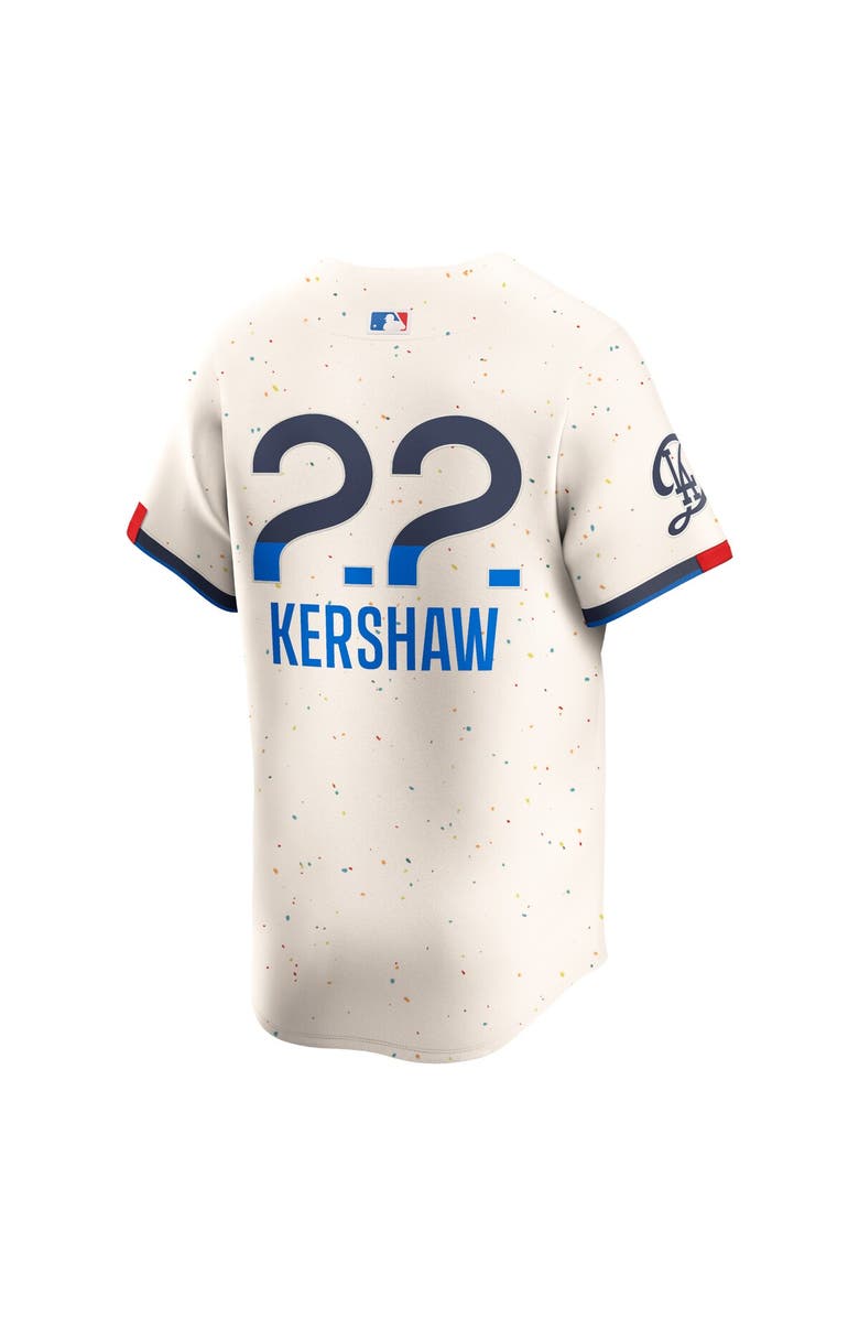Nike Men's Nike Clayton Kershaw Cream Los Angeles Dodgers 2024 City Connect Limited Player Jersey, Alternate, color,