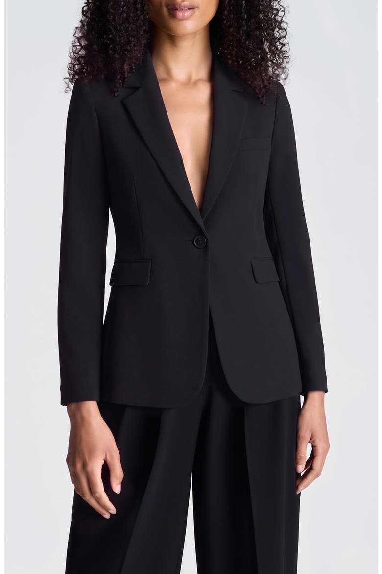 One-Button Blazer, Main, color, BLACK