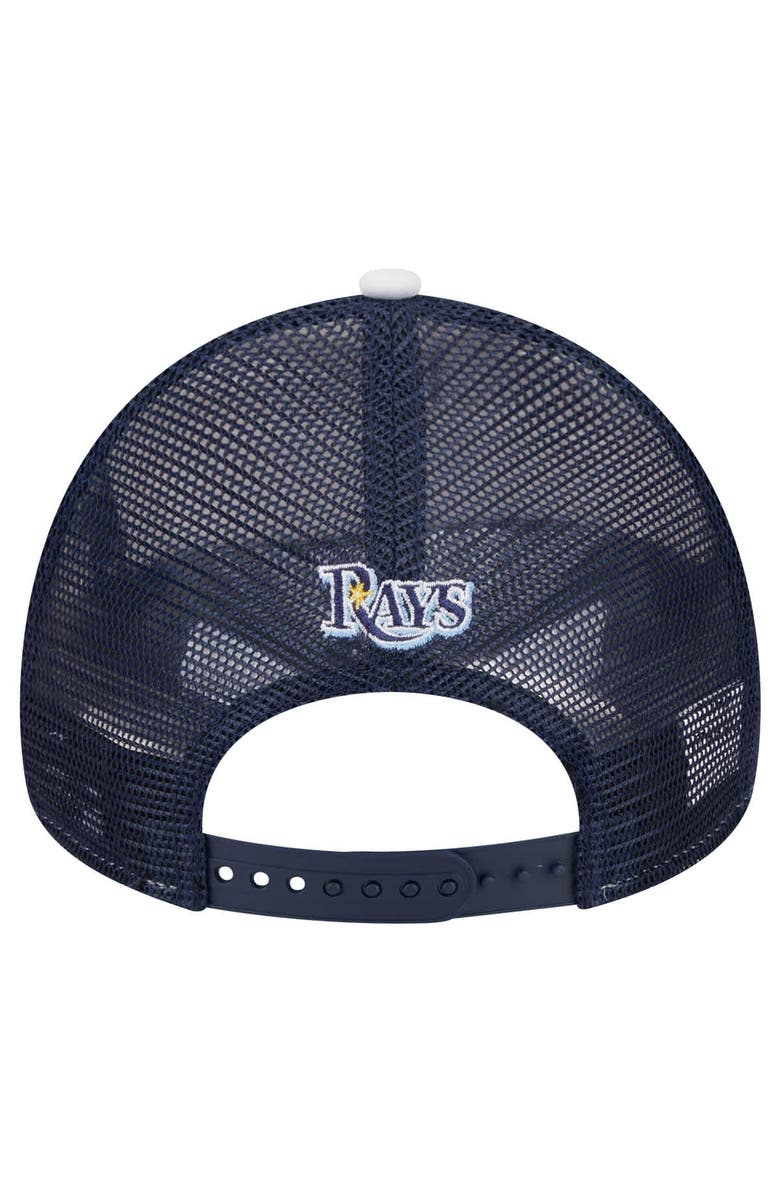 New Era Men's New Era White/Navy Tampa Bay Rays Spring Training Circle Foam A-Frame 9FORTY Trucker Adjustable Hat, Alternate, color, 