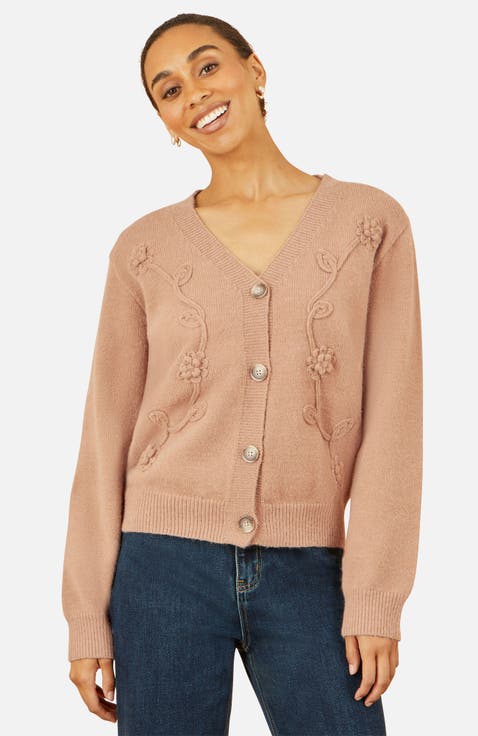Floral Embroidered Relaxed Fit Cardigan