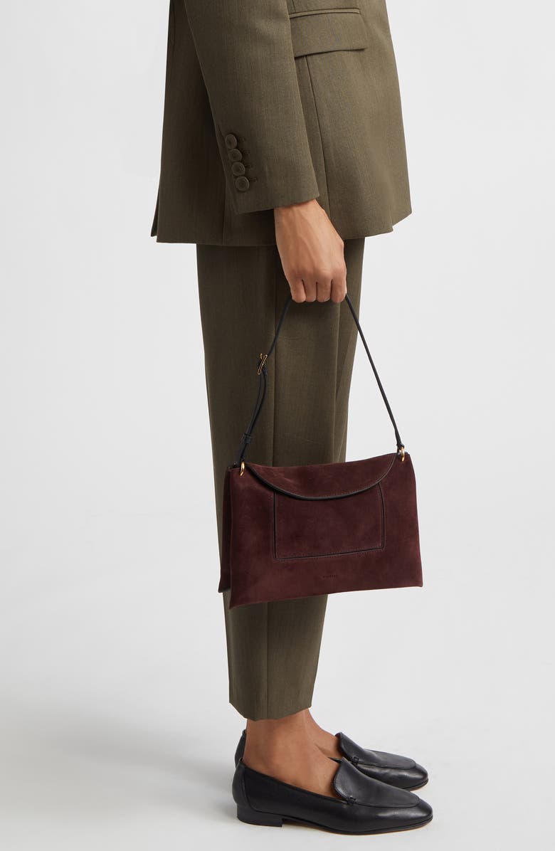 Wandler Penelope Slouch Suede Shoulder Bag, Alternate, color, Acai Suede