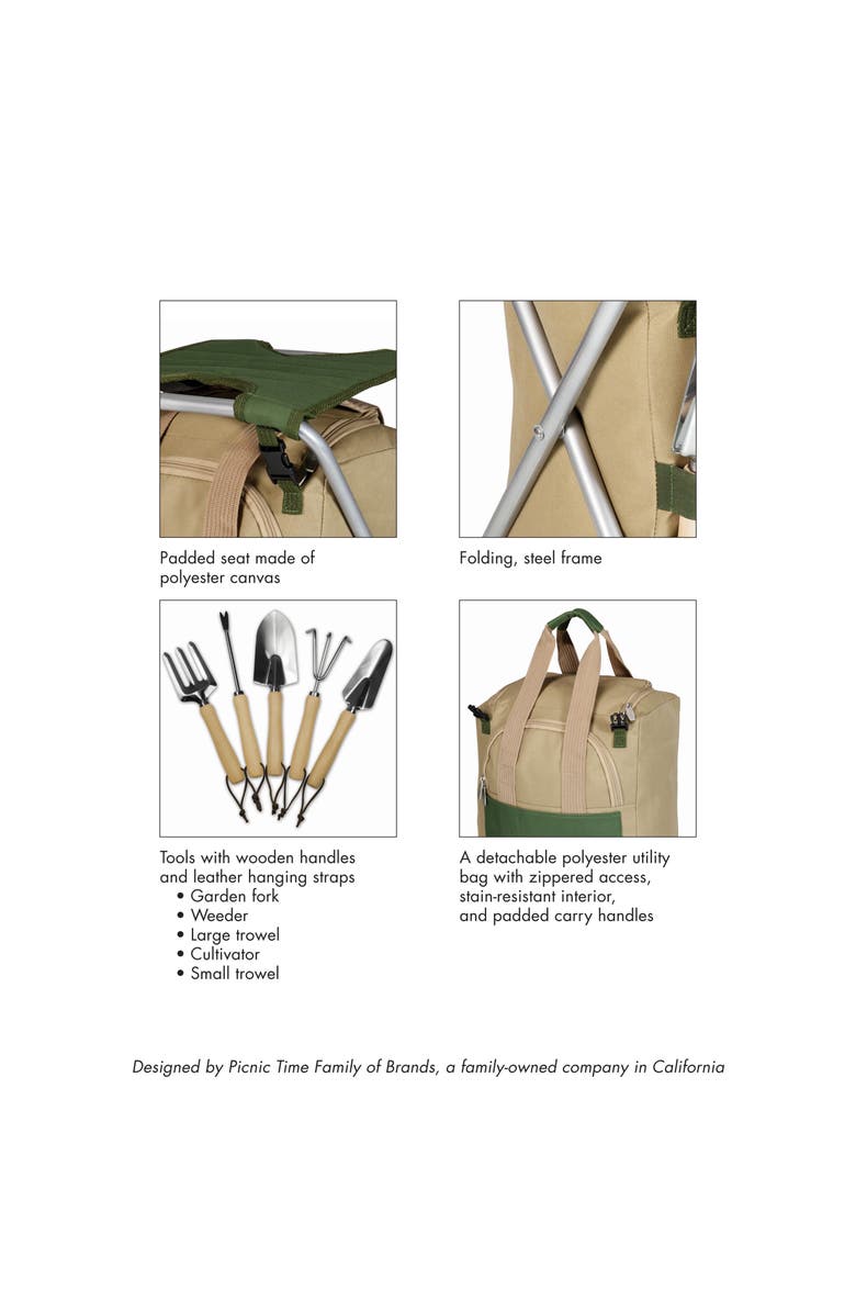 Picnic Time x Disney<sup>®</sup> Winnie the Poof Gardener Tote Bag & Accessories, Alternate, color, Green