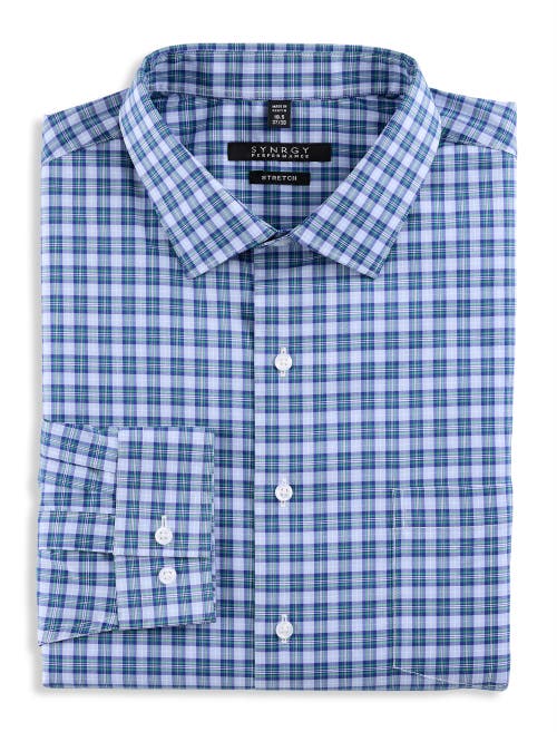 Synrgy By Dxl Plaid Dress Shirt In Blue