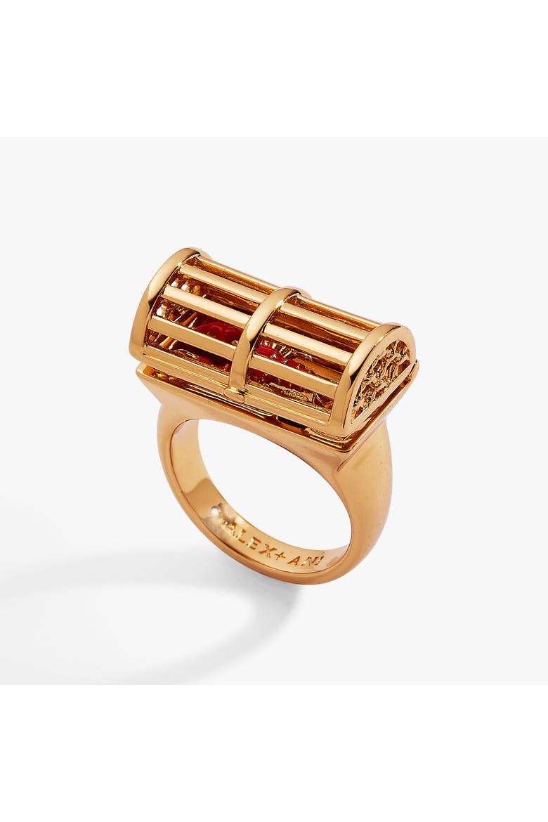 Lobster Boil Hinged Cage Ring, Main, color, Gold