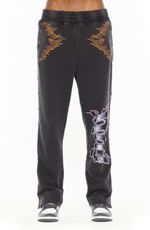 Cult Of Individuality Open Hem French Terry Sweatpants In Gray