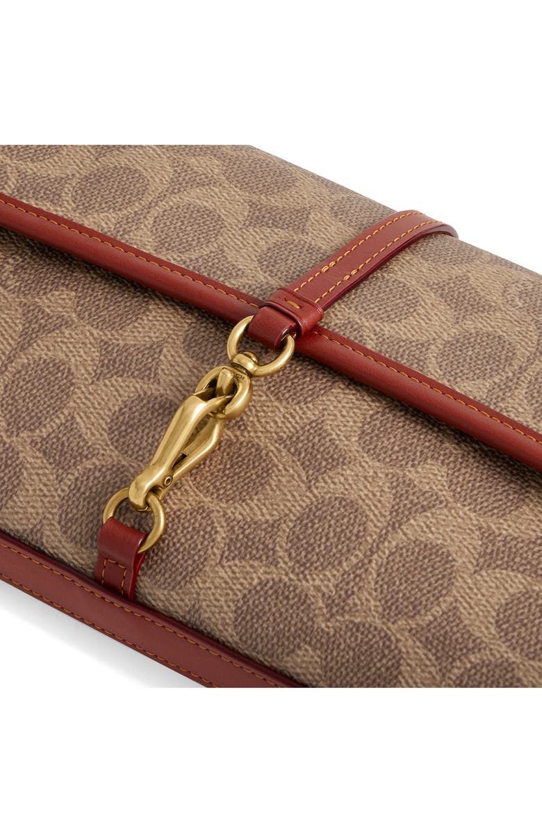 COACH Hampton Signature Coated Canvas & Leather Shoulder Bag, Alternate, color,