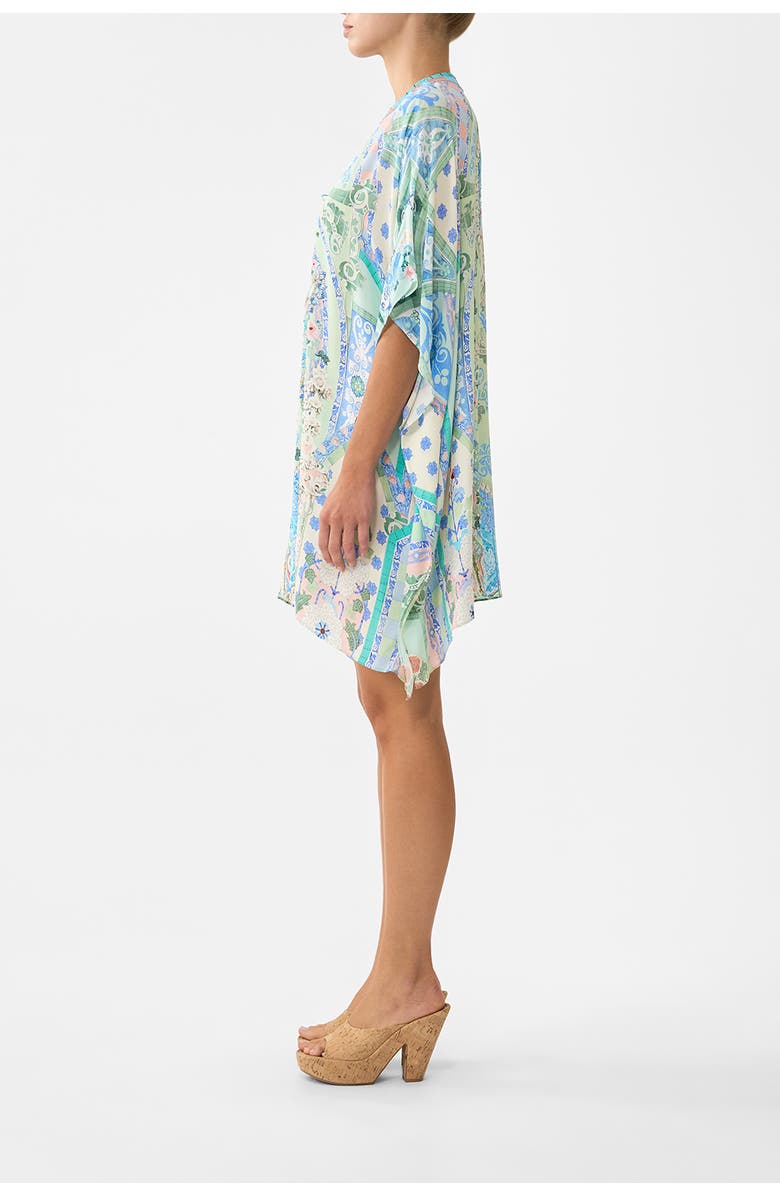 Camilla Short Lace Up Kaftan, Alternate, color, Midsummer Mosaics