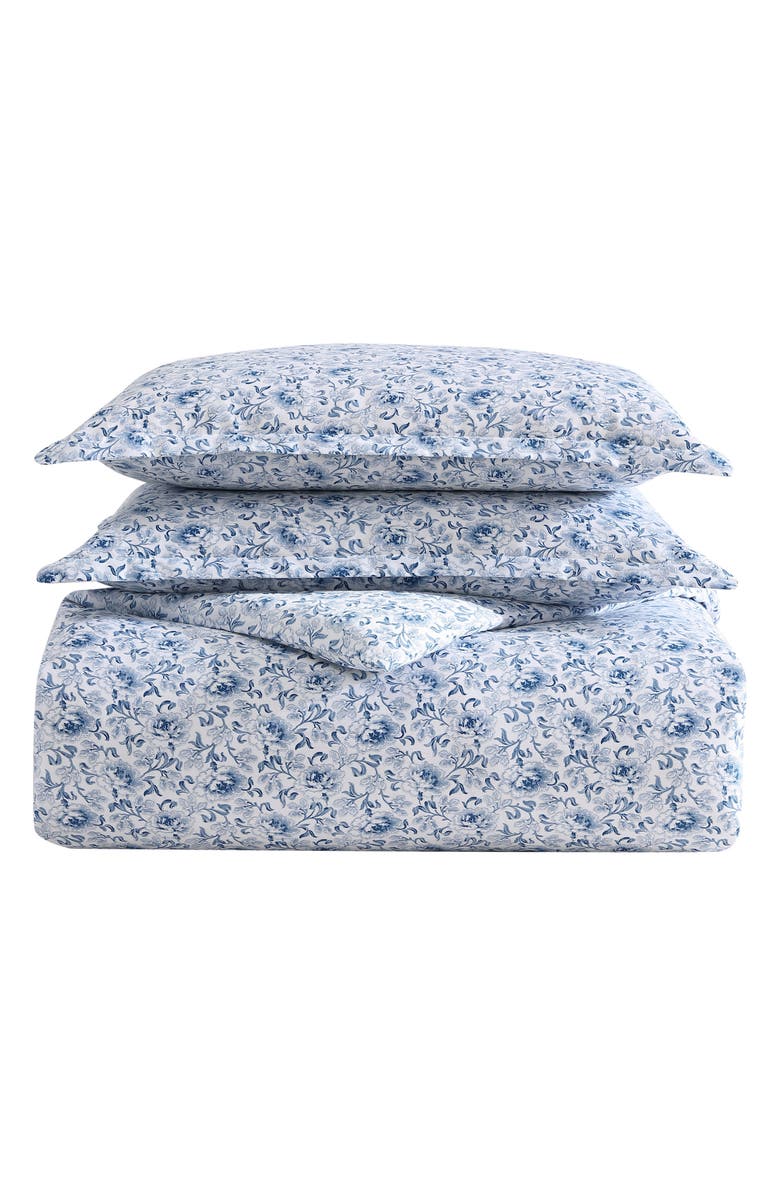 Laura Ashley Lorelei Floral Cotton Sateen Duvet Cover Set, Main, color, 