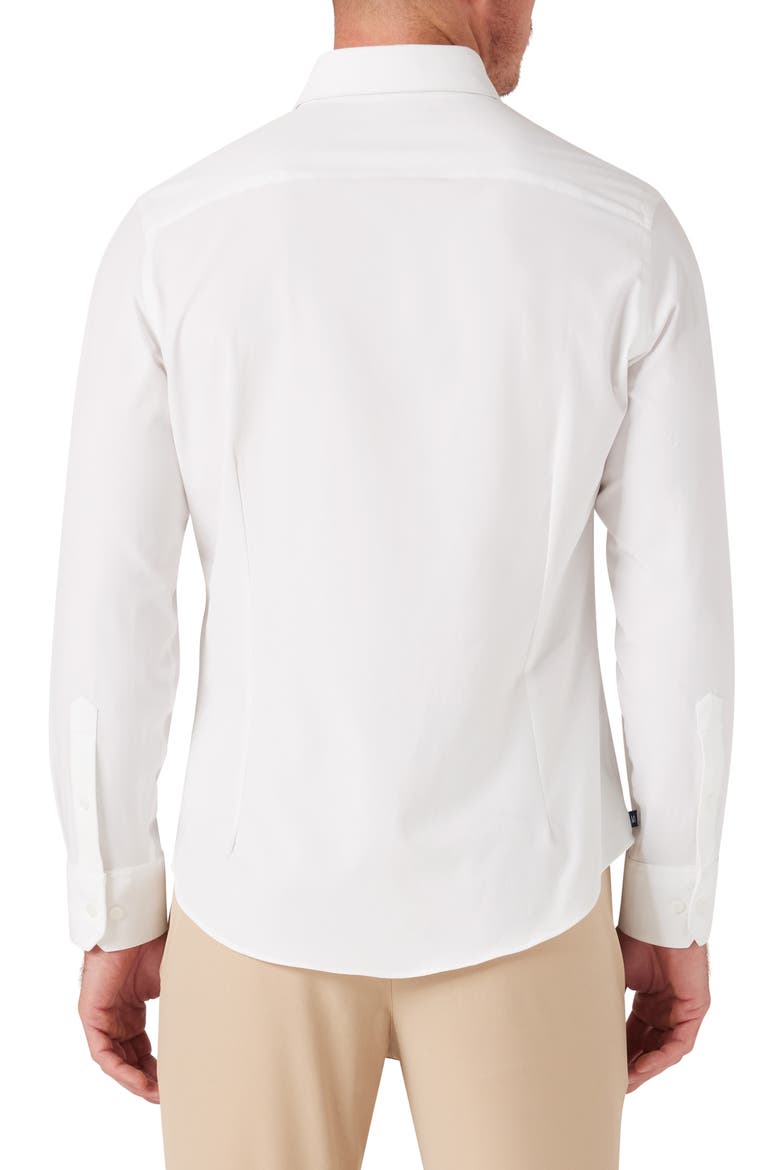 Leeward Solid No-Tuck Button-Up Shirt, Alternate, color, WHITE