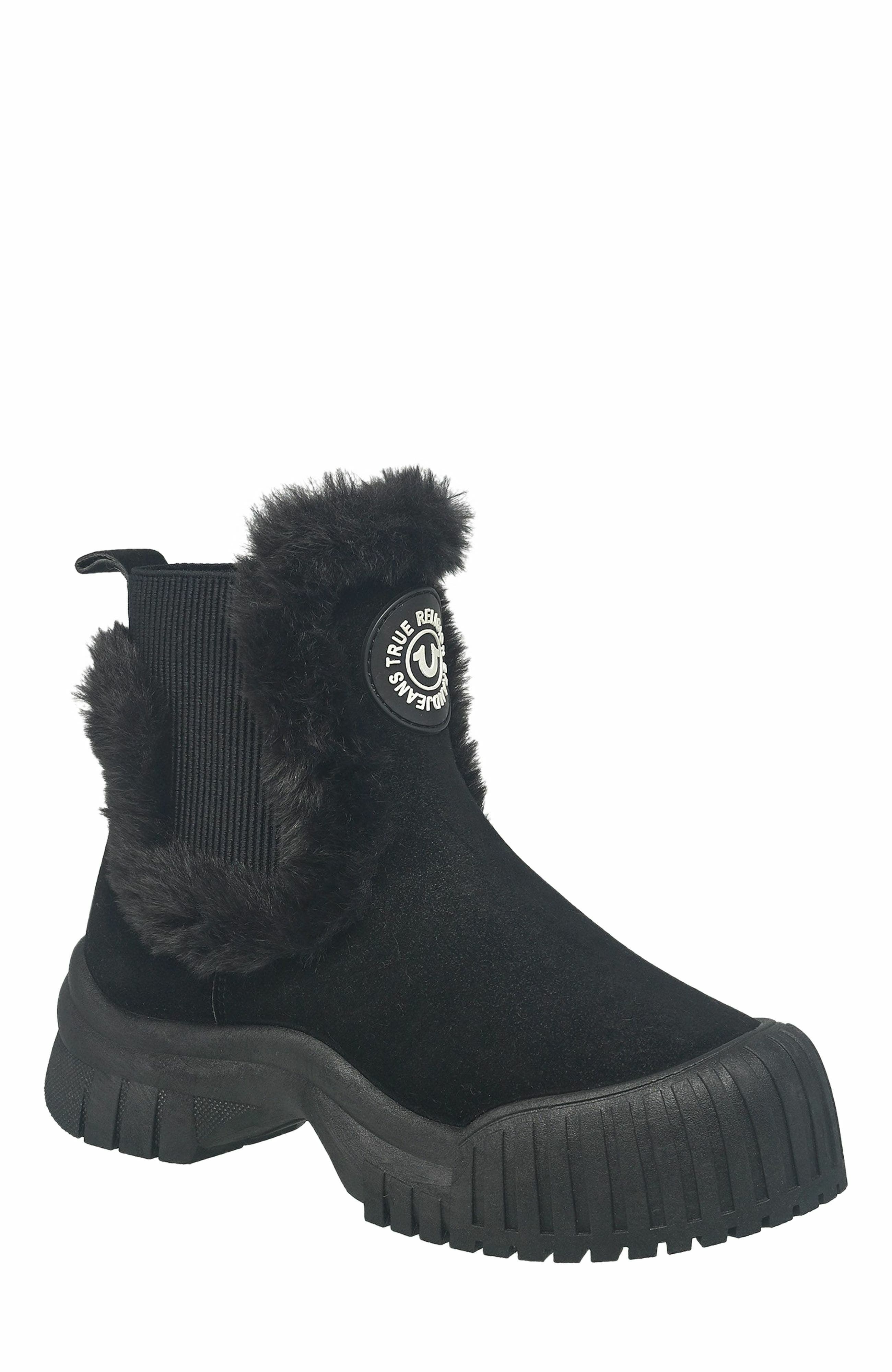 True Religion Austin Fur Trim Boot, Main, color, 