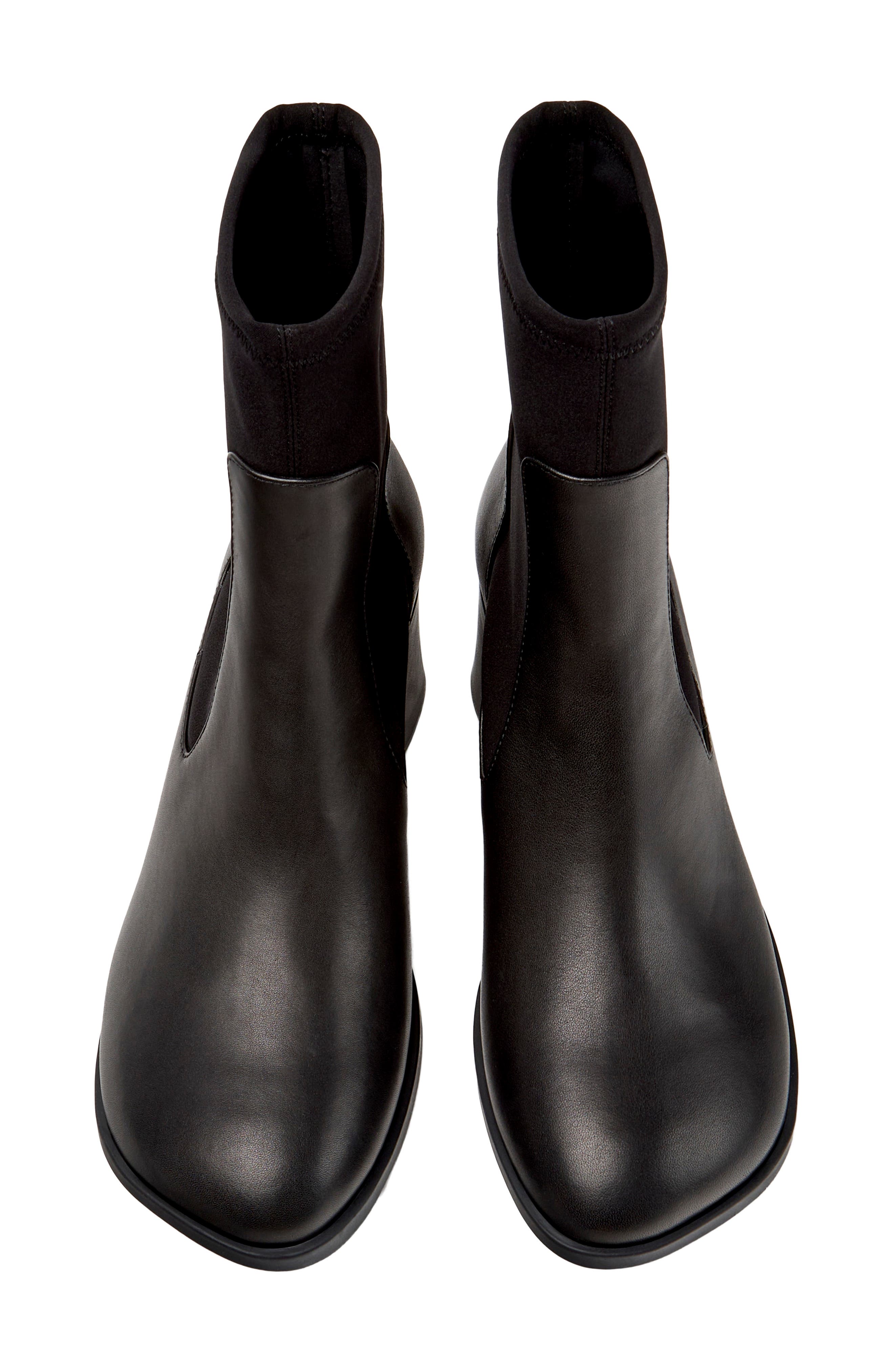 Kora Leather Bootie, Alternate, color, BLACK