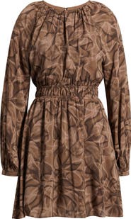 Nordstrom Shirred Waist Long Sleeve Minidress