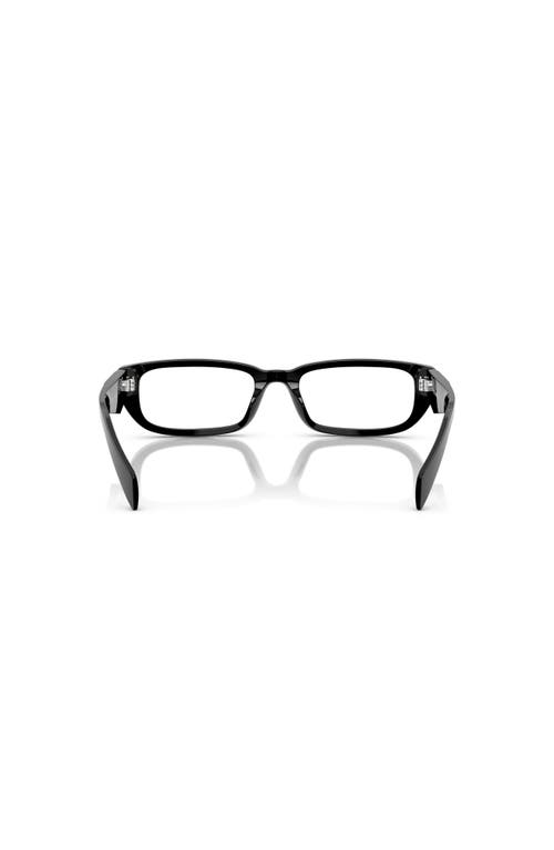 Prada 54mm Rectangle Optical Glasses In Black