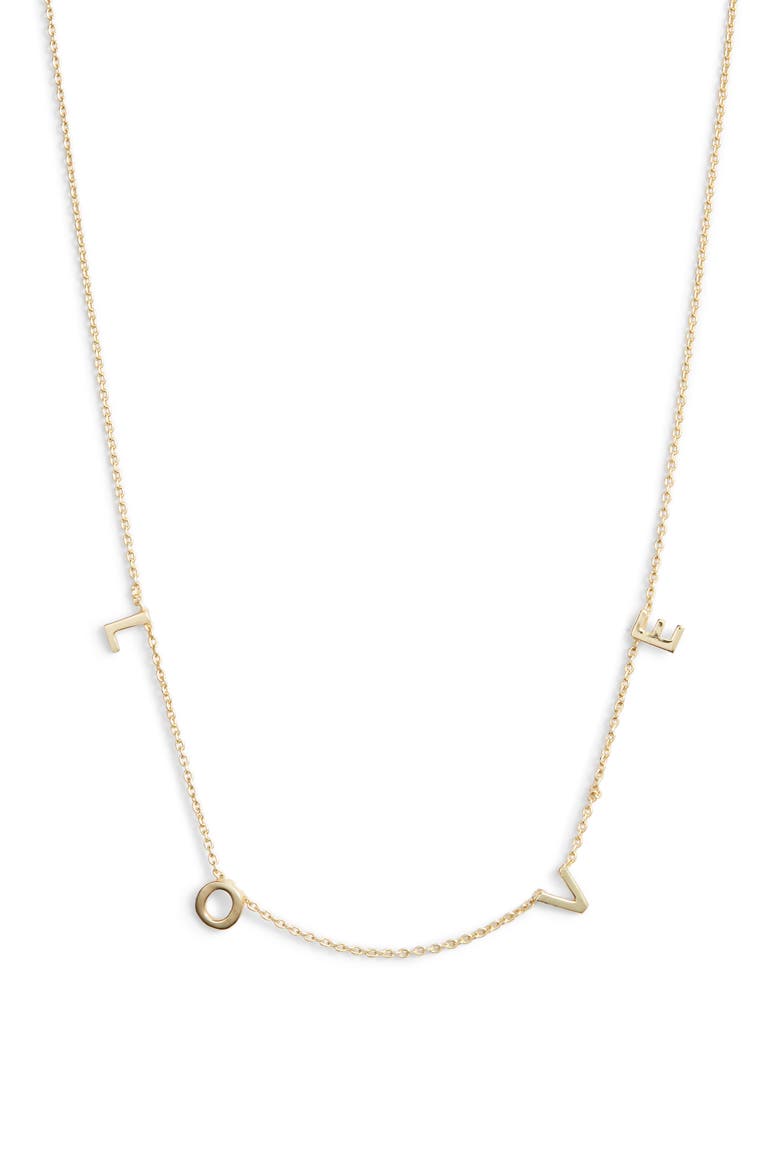 Argento Vivo Love Frontal Necklace, Main, color, GOLD
