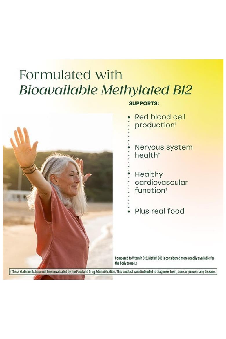 Methyl B12, Vegan Vitamin B12, Vitamin B6 & Methyl Folate for Women & Men, 60 Mini Tablets, Alternate, color, None
