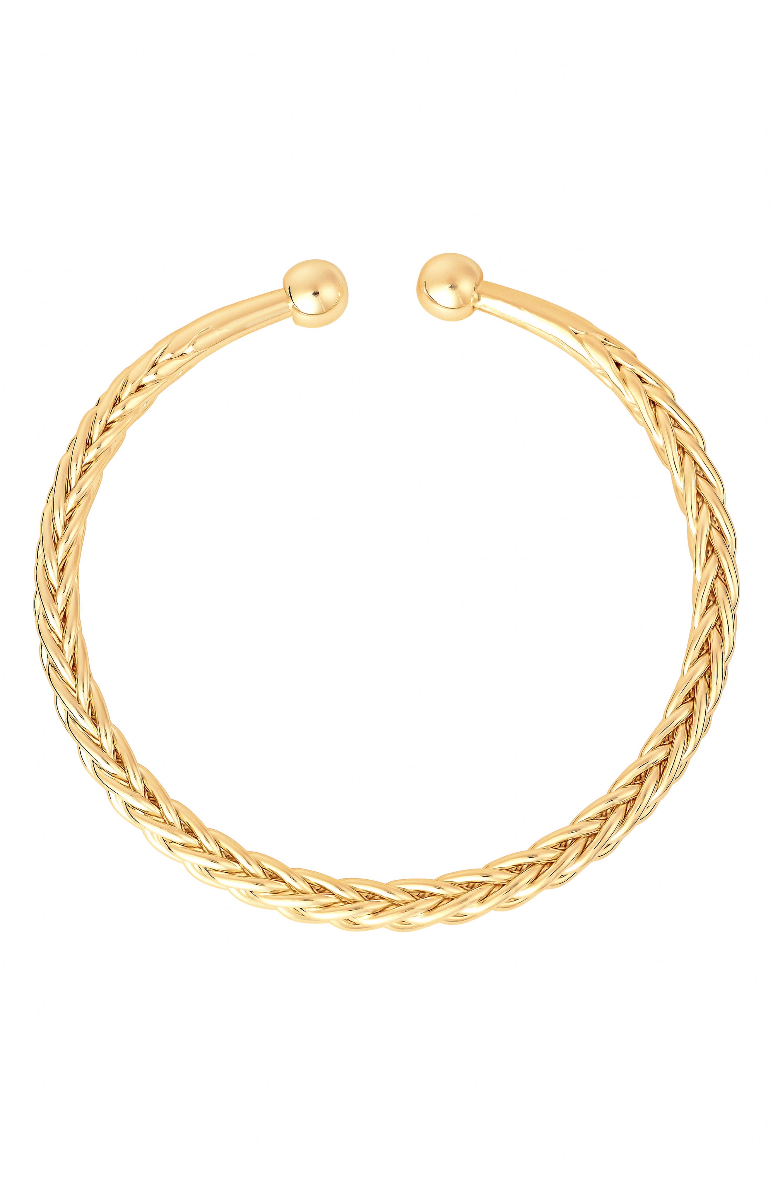 Athra Luxe Braided Rope Cuff Bracelet In Gold