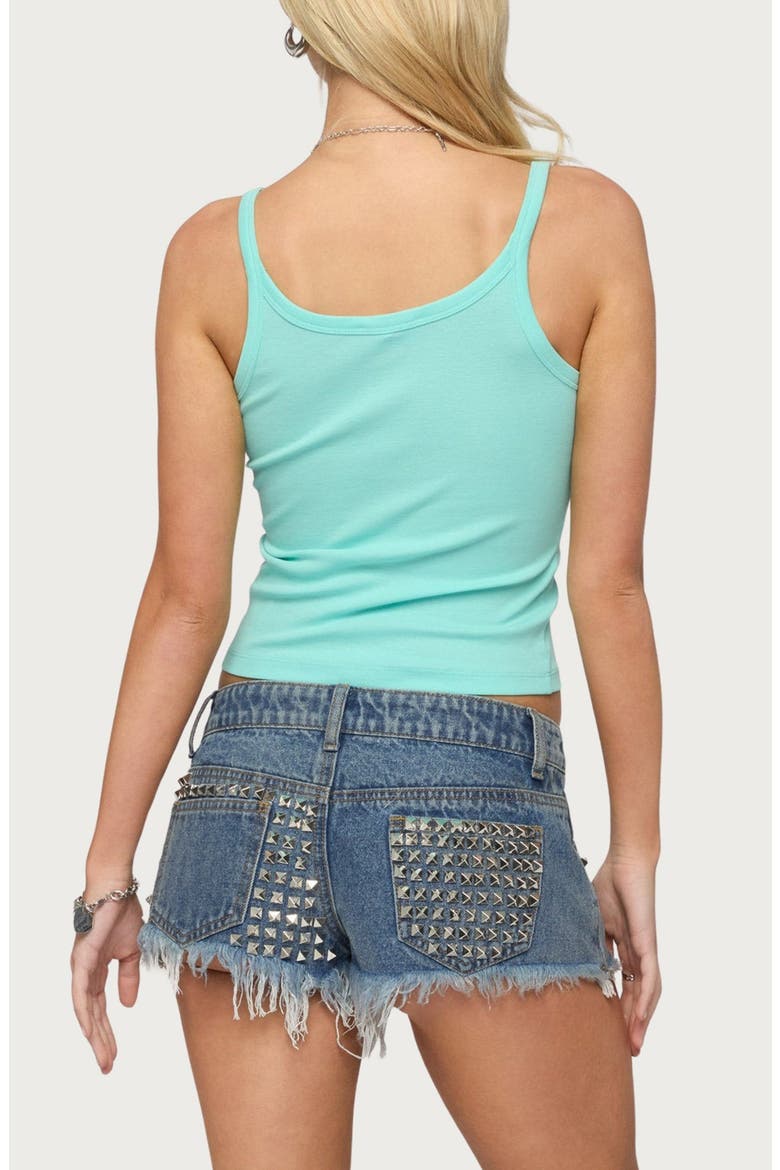 Basic Babe Stretch Cotton Crop Camisole, Alternate, color, TURQUOISE