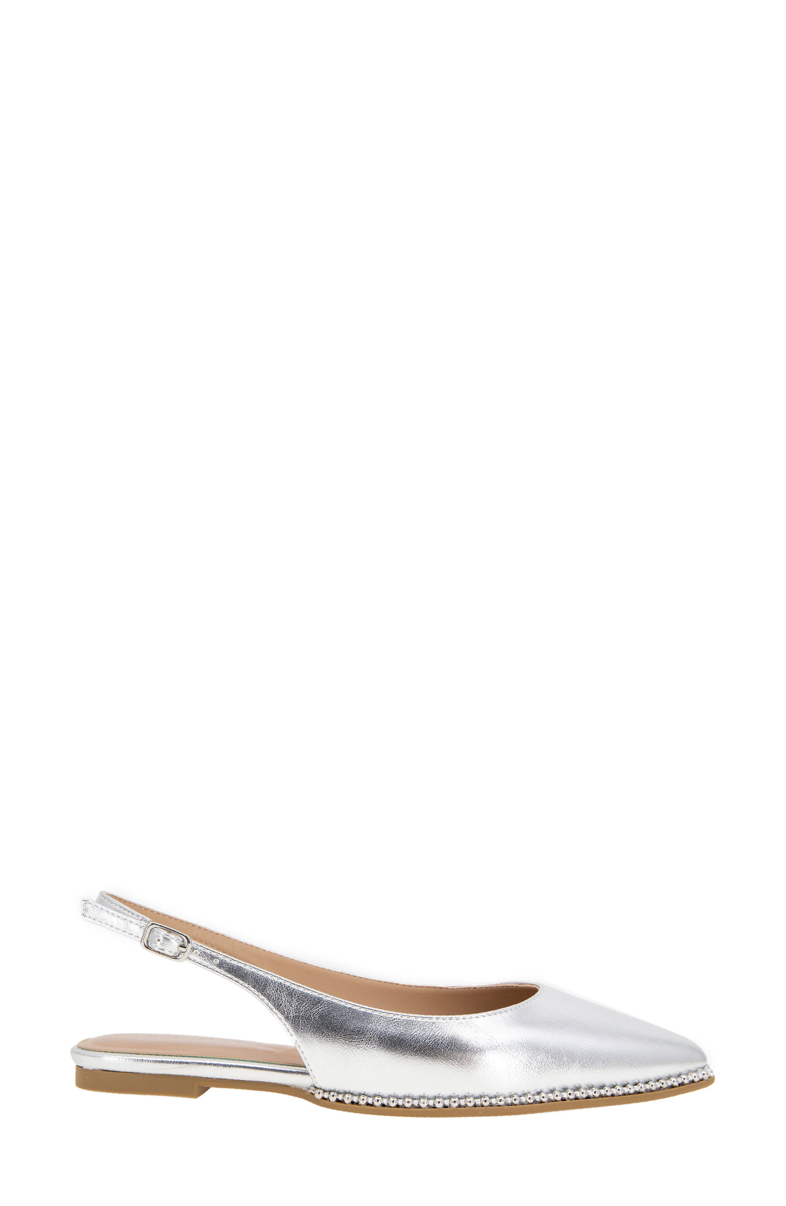 BCBGeneration Valerie Slingback Pointed Toe Flat, Alternate, color, Silver