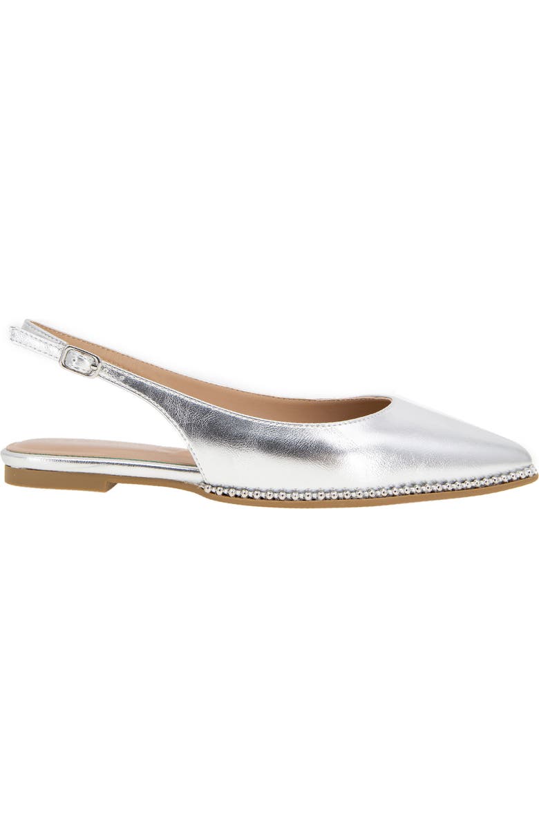 BCBGeneration Valerie Slingback Pointed Toe Flat, Alternate, color, Silver